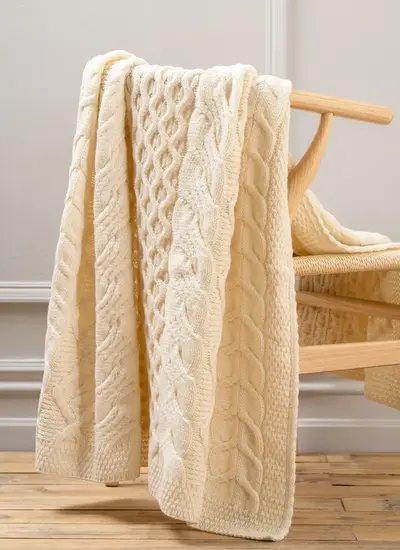 Supersoft Patchwork Aran Throw